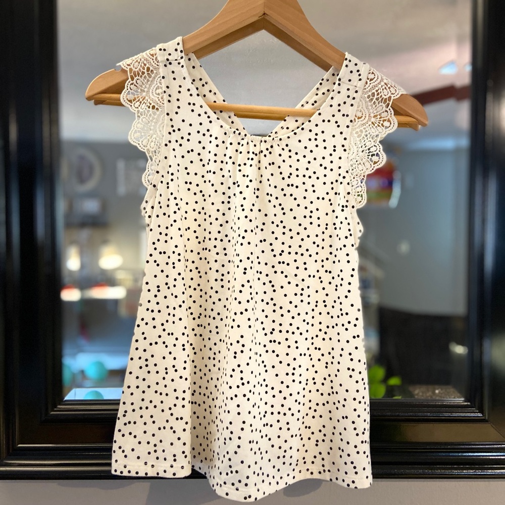 Girls lace tank swing top.